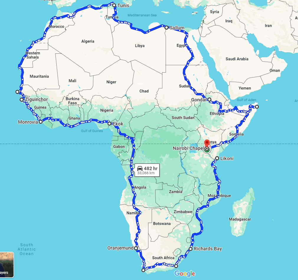 Around Africa Route Overview